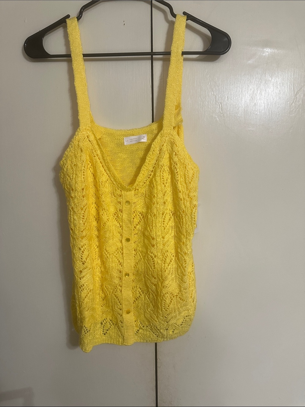 LC Lauren Conrad Bright Yellow Knit Button-Front Cami